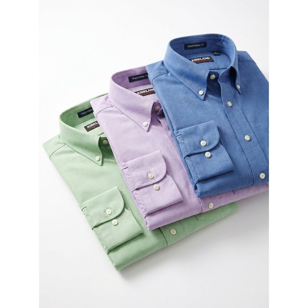 Bundle of 3 Kirkland Signature Men's Dress Shirts - Size 16-32